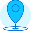 Location pin icon marking the visit us contact details