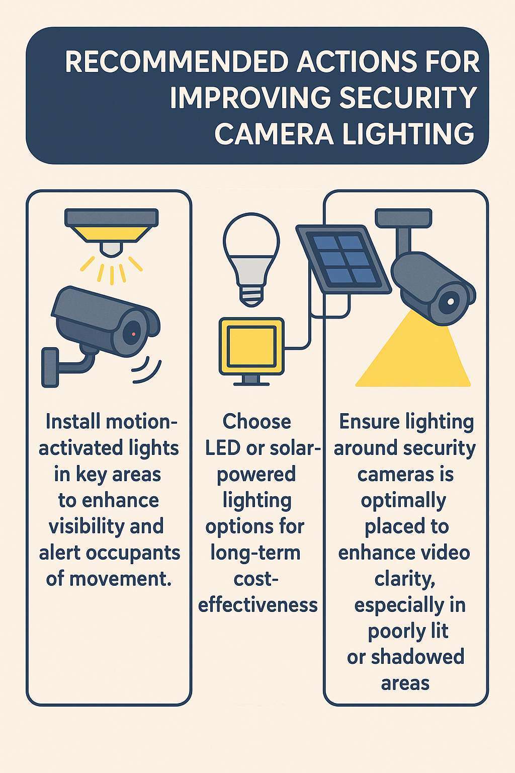 Security camera lighting | Rest-A-Sured Security Camera positioned alongside exterior lighting on a building wall