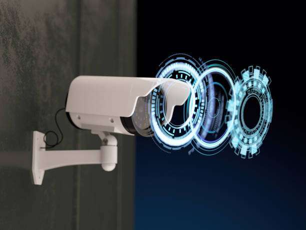 Security Cam with Digital HUD. 3D Render