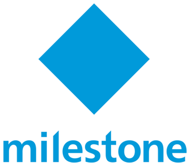 Milestone Systems logo, one of the security brands installed and serviced by Rest-A-Sured Security in Perth